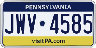 PA license plate JWV4585
