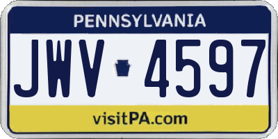 PA license plate JWV4597