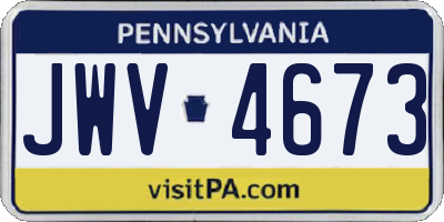 PA license plate JWV4673