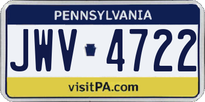 PA license plate JWV4722