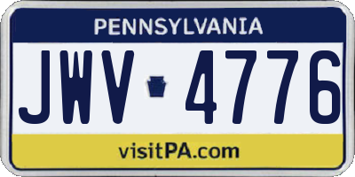 PA license plate JWV4776