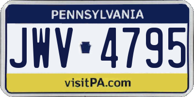 PA license plate JWV4795
