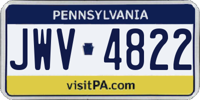 PA license plate JWV4822