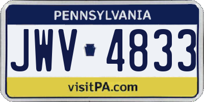 PA license plate JWV4833