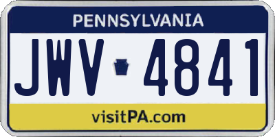 PA license plate JWV4841