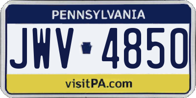 PA license plate JWV4850