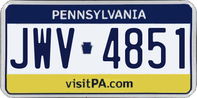 PA license plate JWV4851