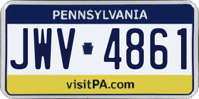 PA license plate JWV4861