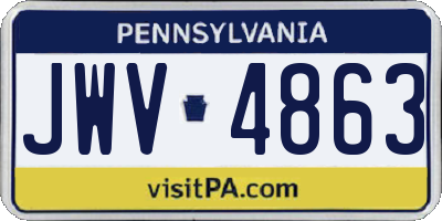 PA license plate JWV4863
