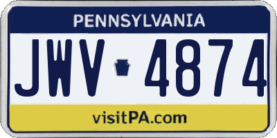 PA license plate JWV4874