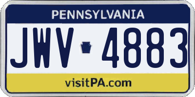 PA license plate JWV4883