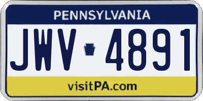 PA license plate JWV4891