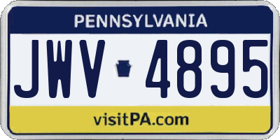 PA license plate JWV4895