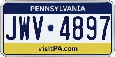 PA license plate JWV4897