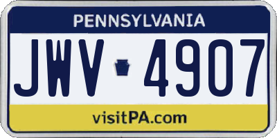 PA license plate JWV4907