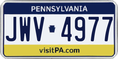 PA license plate JWV4977