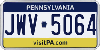PA license plate JWV5064