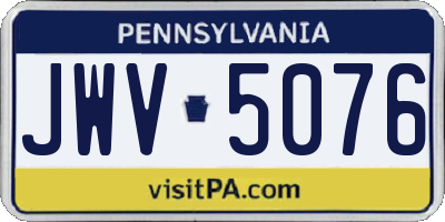 PA license plate JWV5076