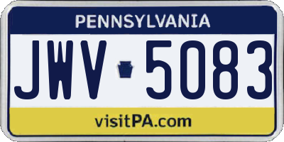 PA license plate JWV5083