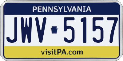 PA license plate JWV5157