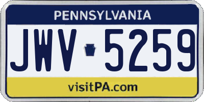 PA license plate JWV5259