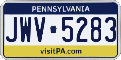 PA license plate JWV5283