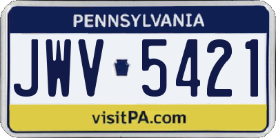 PA license plate JWV5421