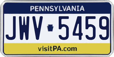 PA license plate JWV5459