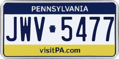 PA license plate JWV5477
