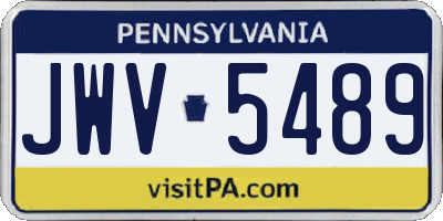 PA license plate JWV5489