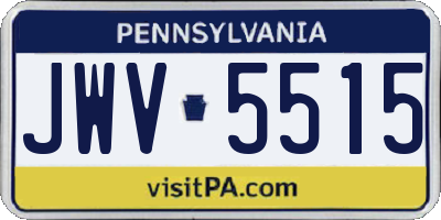 PA license plate JWV5515