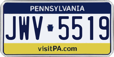 PA license plate JWV5519