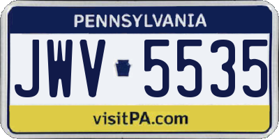 PA license plate JWV5535