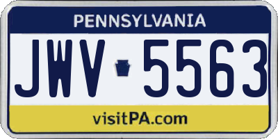 PA license plate JWV5563