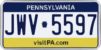 PA license plate JWV5597