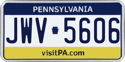 PA license plate JWV5606