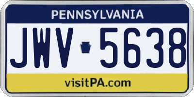 PA license plate JWV5638