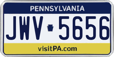 PA license plate JWV5656