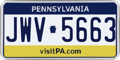 PA license plate JWV5663
