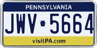 PA license plate JWV5664