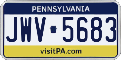 PA license plate JWV5683