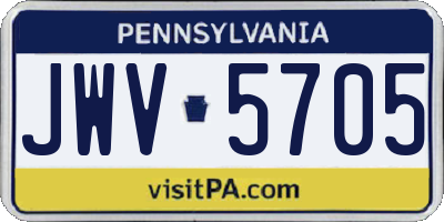 PA license plate JWV5705