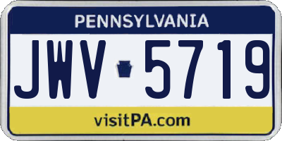 PA license plate JWV5719