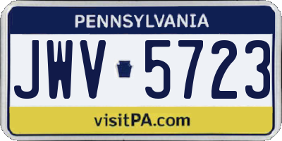 PA license plate JWV5723