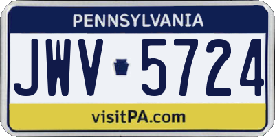 PA license plate JWV5724