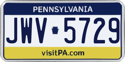 PA license plate JWV5729
