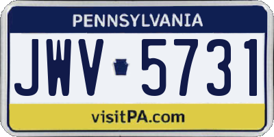 PA license plate JWV5731