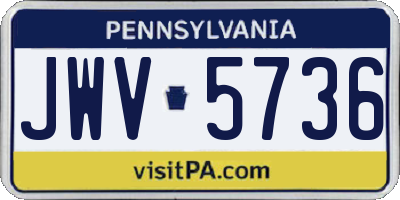 PA license plate JWV5736