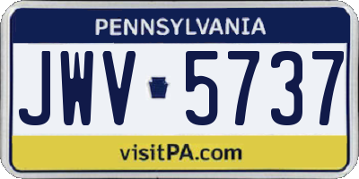 PA license plate JWV5737