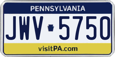 PA license plate JWV5750